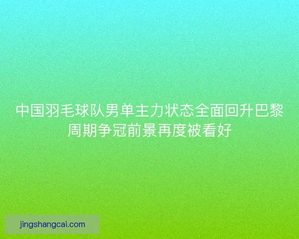 中国羽毛球队男单主力状态全面回升巴黎周期争冠前景再度被看好